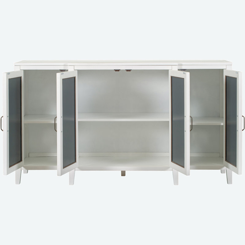 Console avec miroir réglable 59,8 po Quynhanh, Blanc