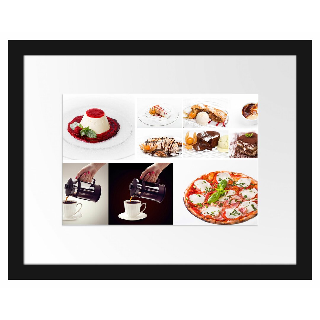 Gerahmtes Poster Appetitliche kleine Kaffeedesserts