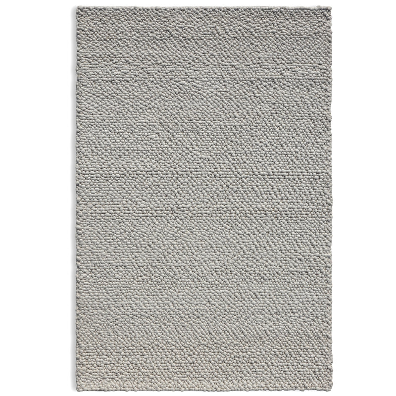 Pebbles Handmade Solid color Pitloom Ivory Bubble Textured Wool  Area Rug By Tufty Home, Rectangle 5' x 8'