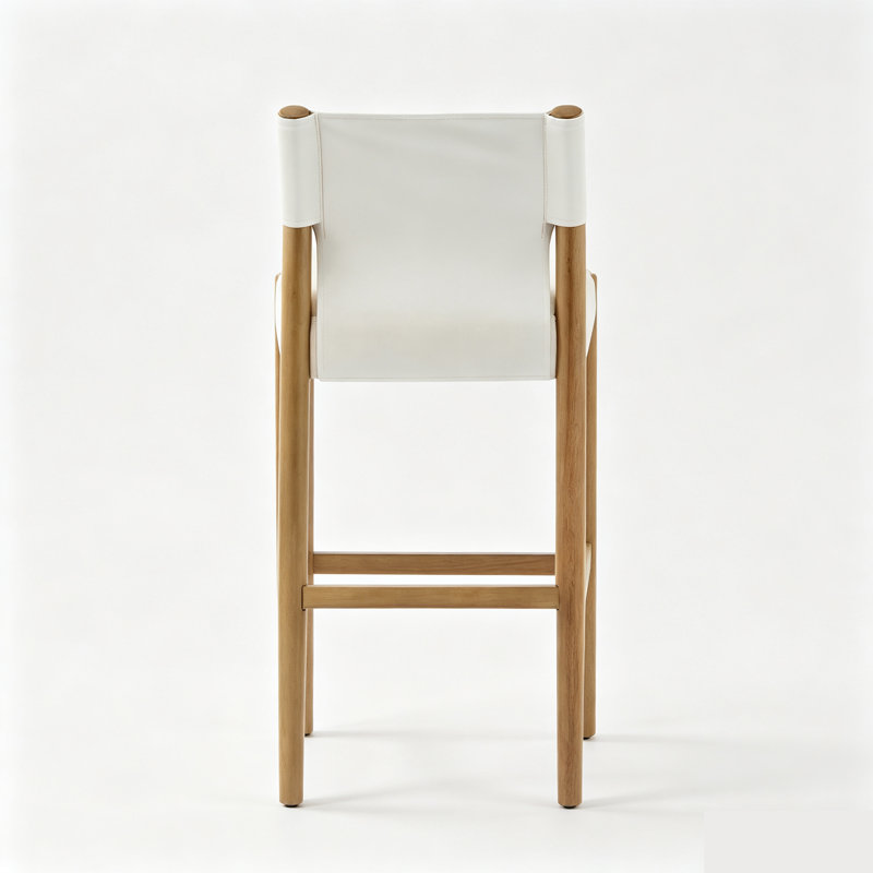 Tabouret de bar moderne en bois massif de 72,4 cm (28,5 po) avec coussin en polyester, lot de 2