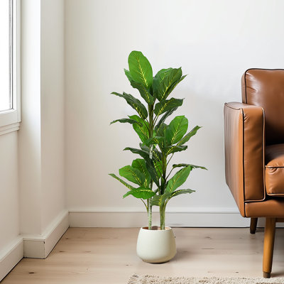 Artificiel de 42 po avec pot, cadre flexible, facile à personnaliser, sans assemblage, coins pré-embellis Beautifier Home, écorce texturée, peu d'entretien, décor de salle de rangement animé