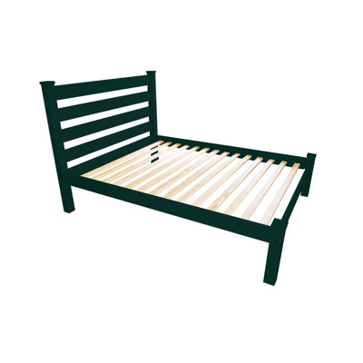 Lit double en bois massif Versaloft Homestead Amish Crafted avec tête de lit en peinture vert foncé - lit en pin fabriqué aux États-Unis par des artisans qualifiés