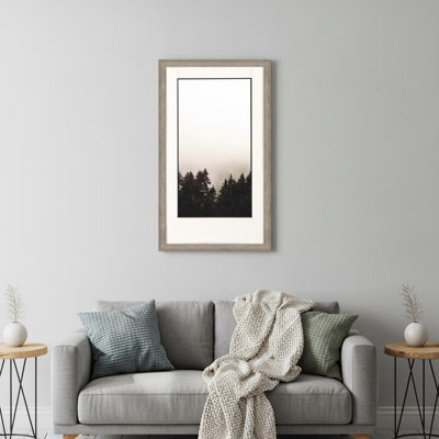 Misty Peak Silver Framed Print Wall Art