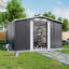 Charcoal Black Garden Storage 10 ft. W + 12 ft. D Metal Tool Shed