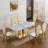 70" Rectangle Faux Marble Dining Table-1456587079-1456587078
