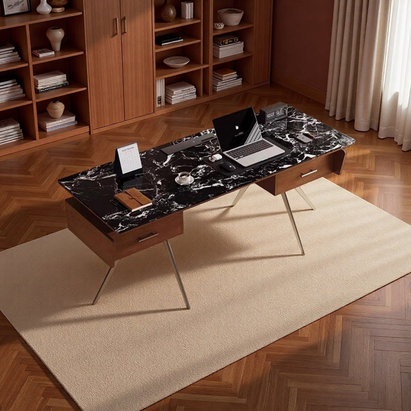 Bureau sophistiqué et luxueux, H 29,52 po x l 62,99 po x P 27,55 po