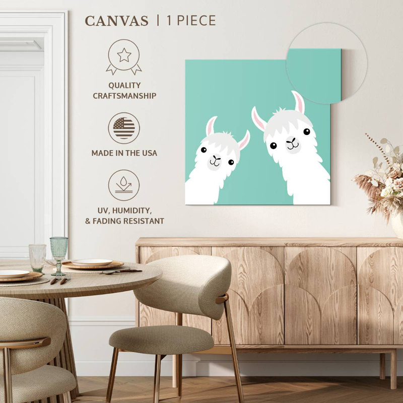 Crowle Cute Cartoon Llamas, 36" H x 36" W