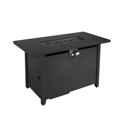 25" H x 42" W Steel Outdoor Fire Pit Table with Lid