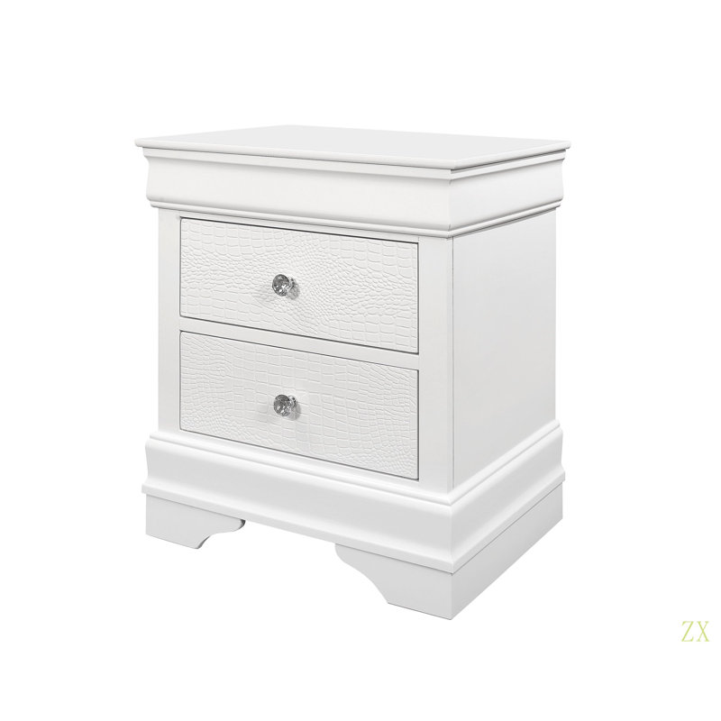 Table de chevet en métal Shaker, Blanc