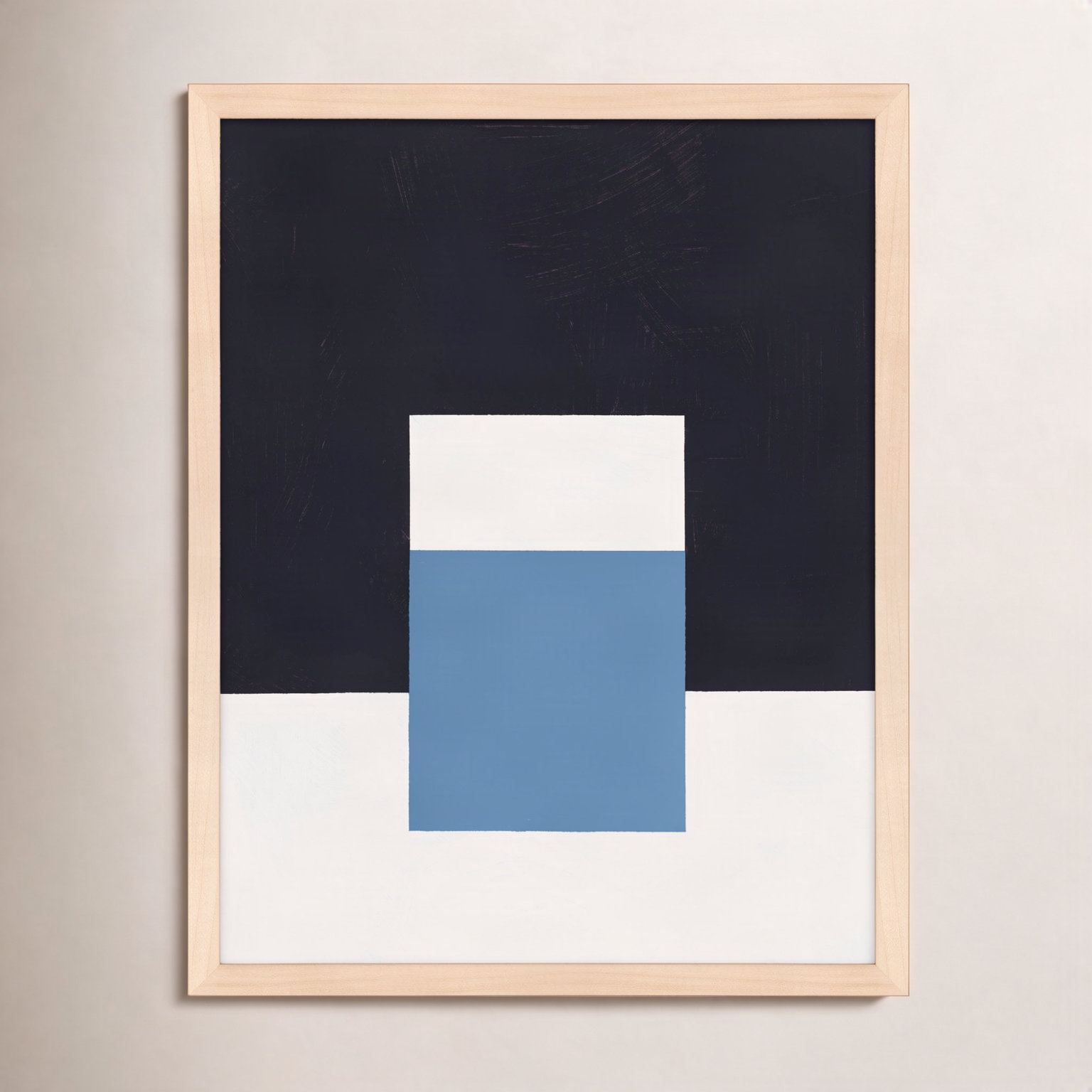 Square Sky by Robert Kamnatnik, 25" H x 20" W x 1.25" D, Maple Framed Paper