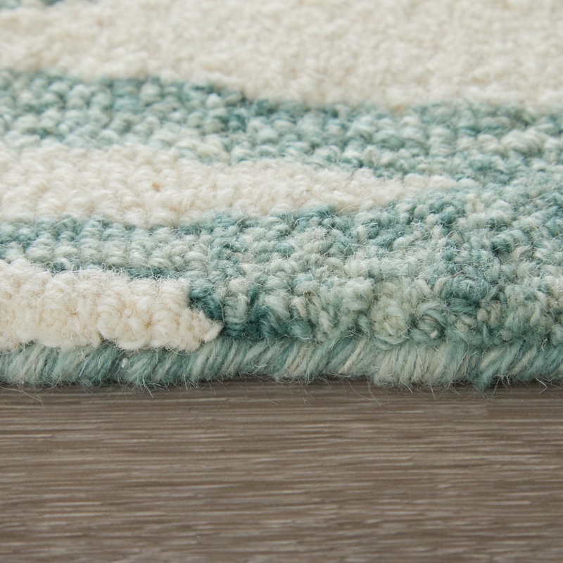 Oivi Modern Chevron Blue Area Rug, Rectangle 2' x 3'
