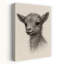 Smiling Baby Goat Abstract Contemporary Landscape Nature Wall Art Print 1 Piece Wrapped Canvas Wall Art-762904555