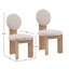 Brisa Mindi Wood Upholstered Dining Chair, Cream (Set of 2)