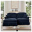 Élégant canapé modulaire en L en chenille bleue avec jupes détachables et pieds fuselés-1296559641-1296559642
