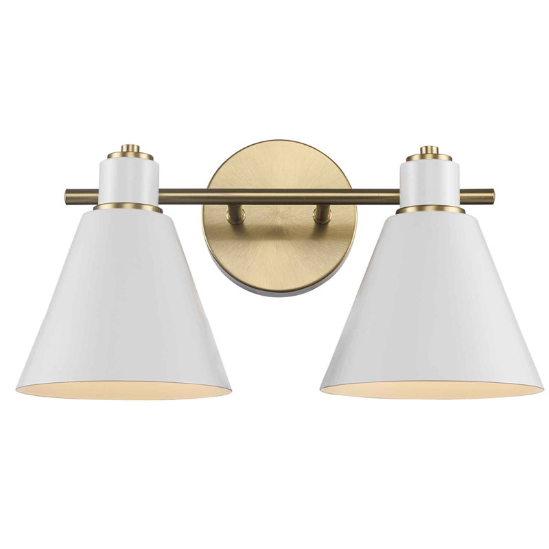 Kamjeet 2 - Light Dimmable Vanity Light, Or antique / blanc