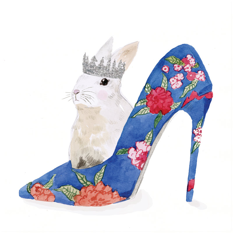 Bunny Shoe - Wrapped Canvas Print, 30cm H x 30cm W