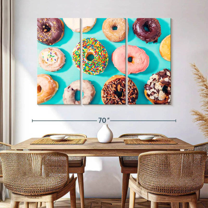 Yarlin Doughnuts On Teal, 42" H x 65" W