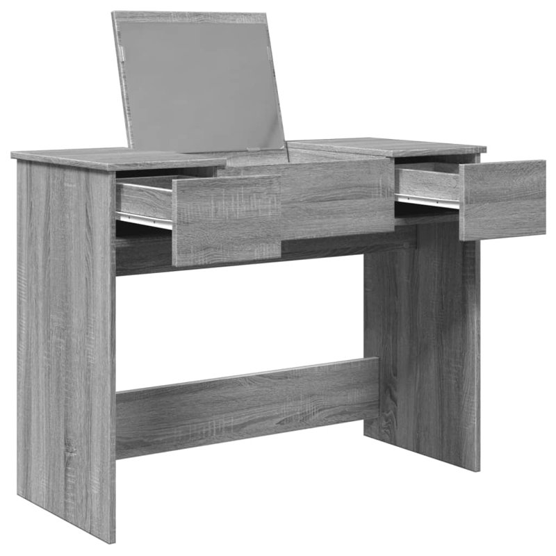 Peysley Dressing Table with Mirror, Grey Sonoma