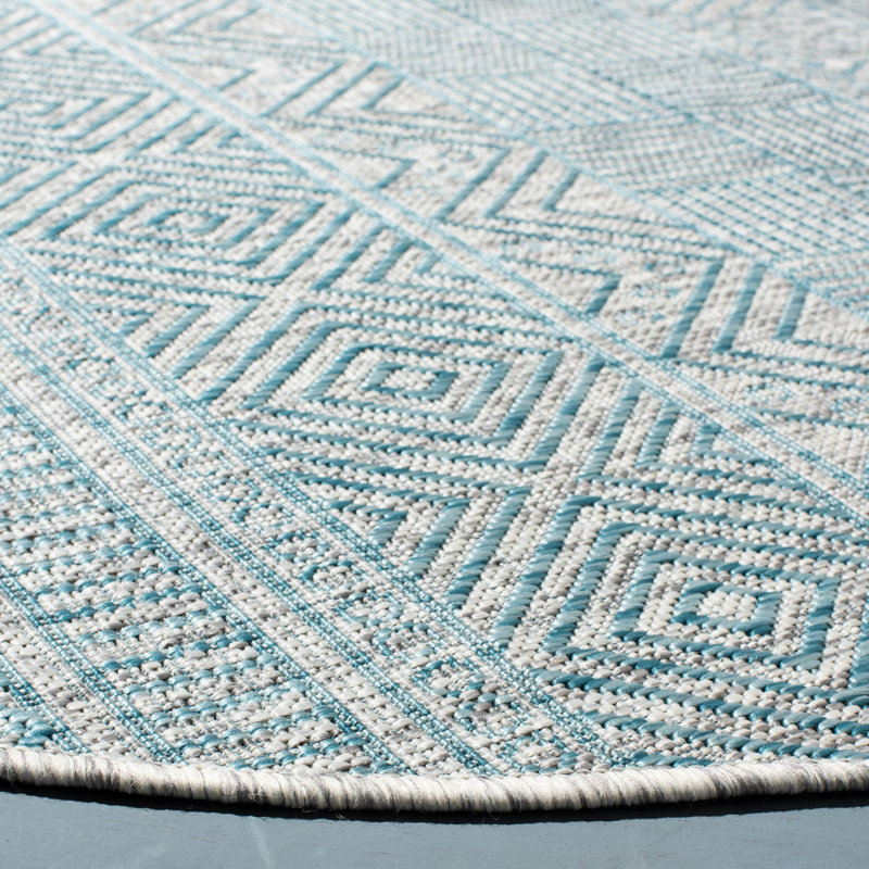 Courtyard Performance Southwestern Indoor/Outdoor Area Rug, Round 6'7"
