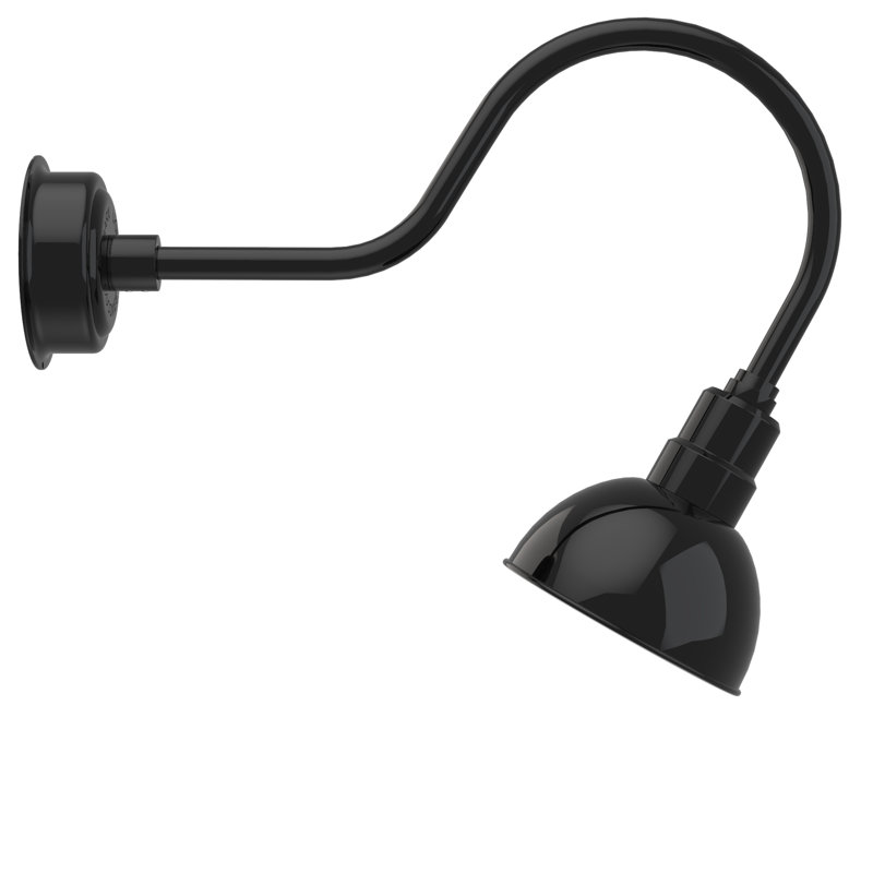 Luminaire de grange d’extérieur à del Dipkarpaz, H 8 po x l 8 po x P 12 po, Noir
