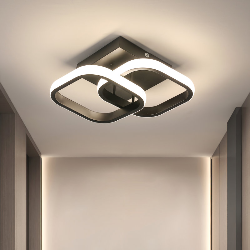 Luebbert LED Semi Flush Mount, Black, 4000K