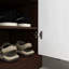 Armoire pour 4 chaussures avec cloisons réglables, rangement en bois pour le bureau, tablettes pratiques et fonctionnelles, moderne autoportante