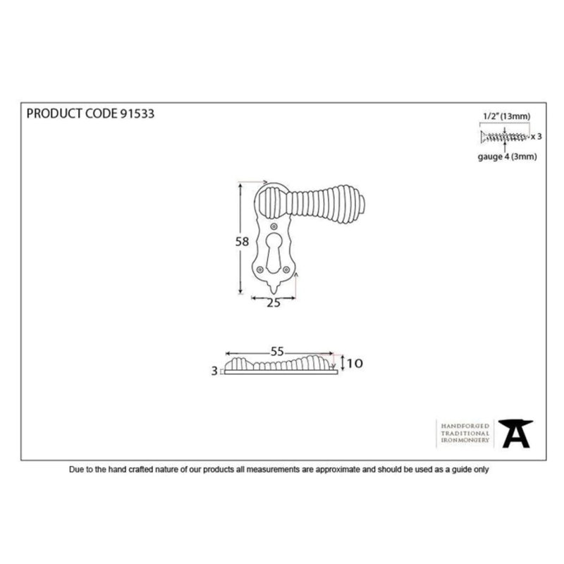 Beehive Escutcheon Door Accessory, Ebony/Polished Nickel
