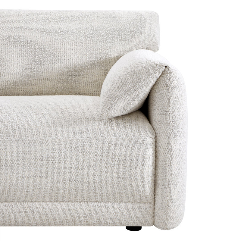 Bodhild 115.7'' Boucle 4 - Piece Modular Sectional with Ottoman, Pearl Boucle