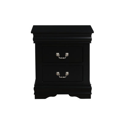 Table de chevet noire avec une grande capacité de rangement - 24 po de haut x 21 po de large sophistiquée pour la chambre à coucher - profondeur de 15 po de hauteur