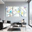 «Birds Colorful Birds On Branches», ensemble de 3 impressions sur toile-717119182