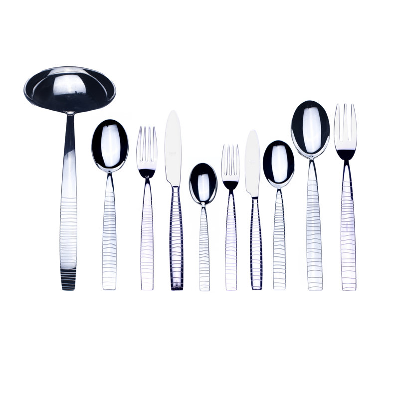 Ensemble de couverts Tigre - 45 pièces - Acier inoxydable, Argent argent