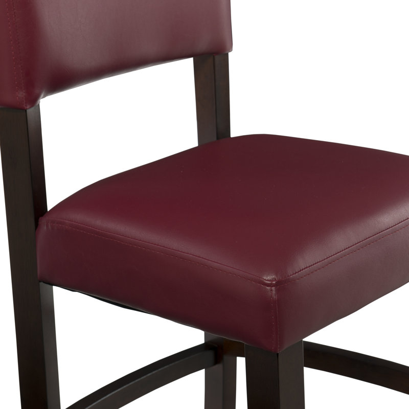 Barile Upholstered Counter/Bar Stool, Counter Stool (24.17" Seat Height), Red