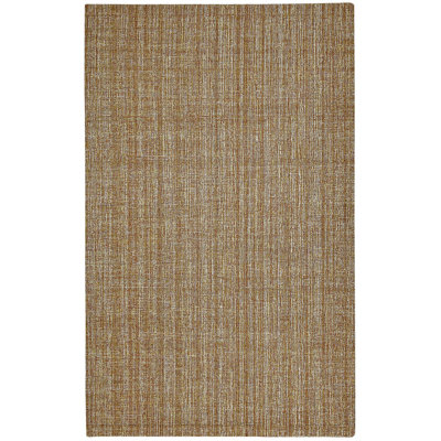 9' X 12' Ivory And Rust Wool Striped Hand Tufted Area Rug