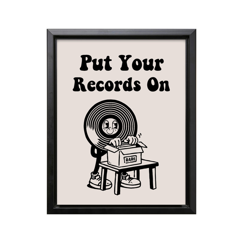 Mettez vos disques sur No1, Black Framed, Canvas, 24"H x 32"W