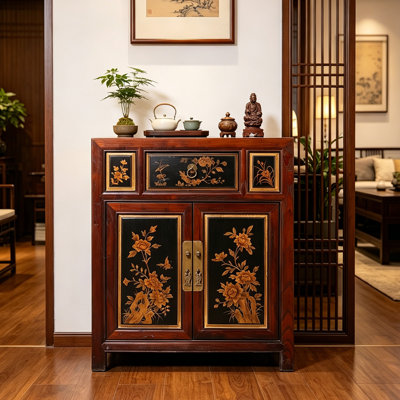 New Chinese Solid Wood Entryway Cabinet