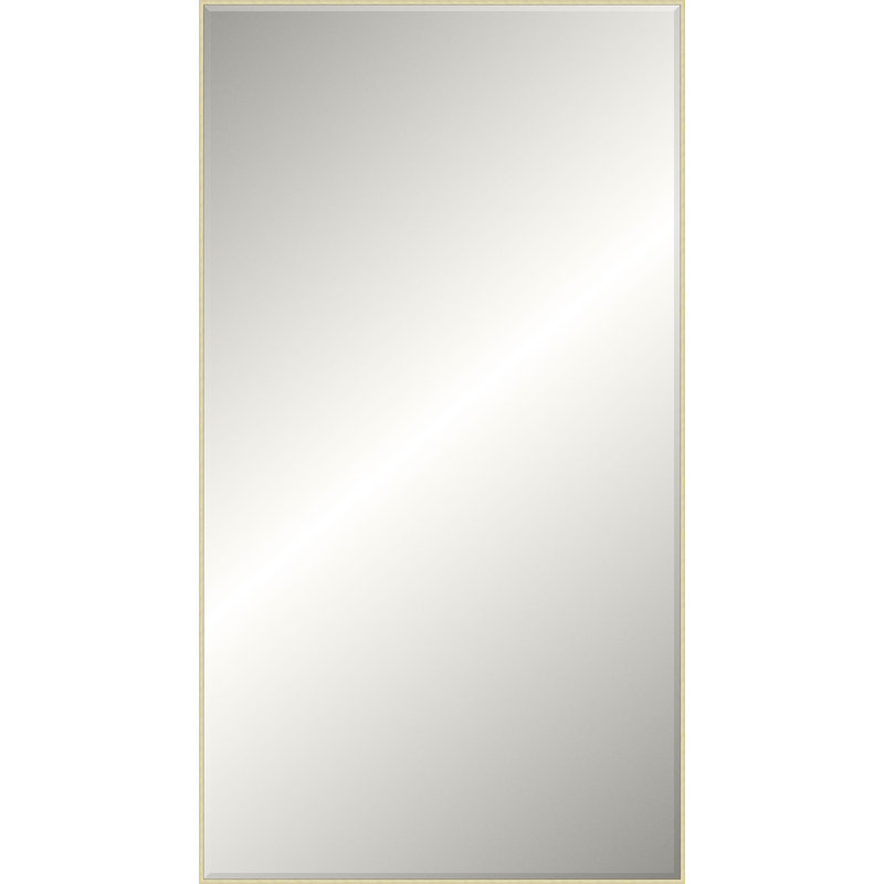 Floater 2 Solid Wood Beveled Mirror, Antique Silver, 89.25" x 49.25", Rectangle