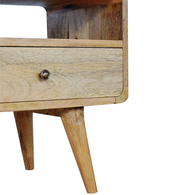 Crédence de rangement en bois massif Charie, Brun