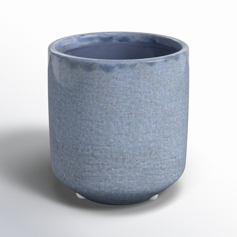 Pot à fleurs en céramique Sia, H 5,5 po x l 5,5 po x P 5,5 po, Gris