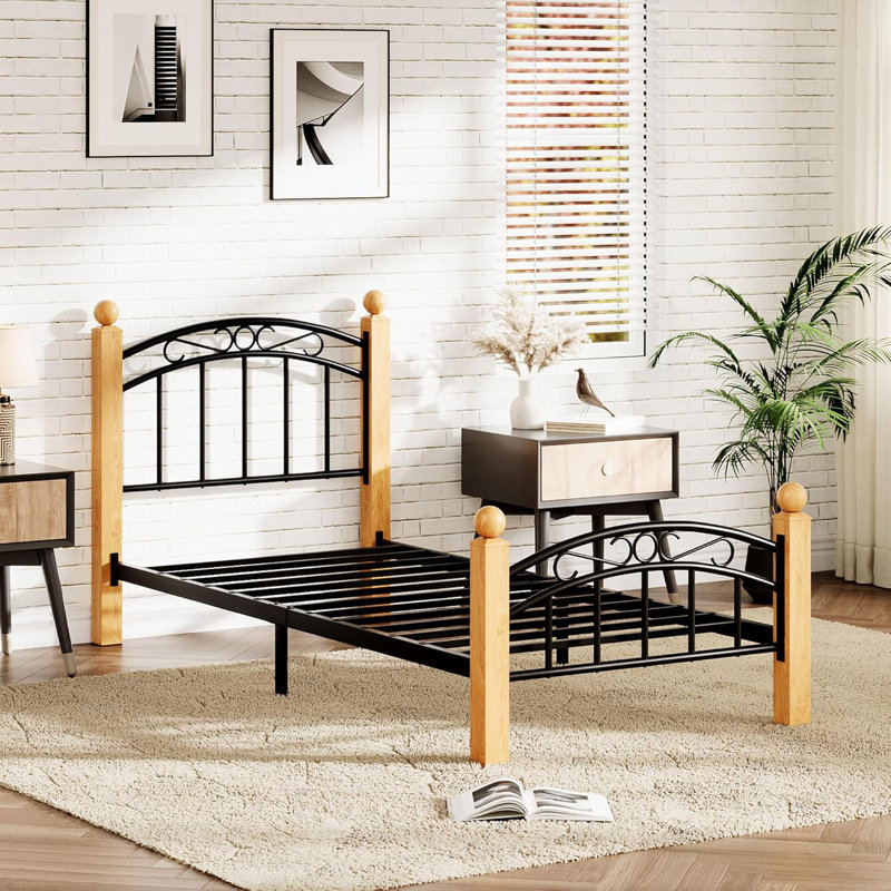 Base de lit plateforme avec tête de lit, lattes en bois, aucun sommier requis, espace de rangement silencieux pour dormir et sous le lit