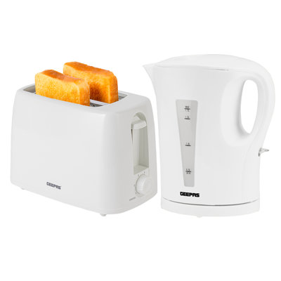 Geepas Electric Kettle & 2 Slice Bread Toaster Kitchen Combo Set