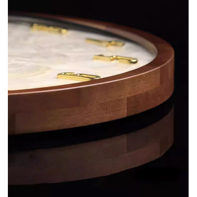 White Seashell Solid Wood Round Wall Clocks