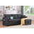 82" L-shape Reversible Linen Sleeper Sectional Sofa, With Pull Out Bed, Storage Chaise And Arms, Corner Couch For Apartment, Dorm, Living Room-124322000