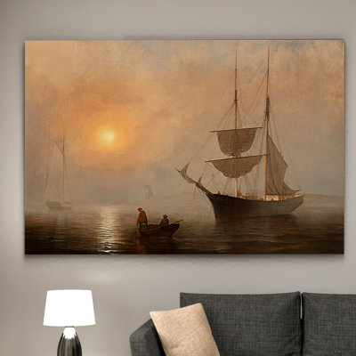 «Ship in Fog Gloucester Harbor», impression sur toile tendue