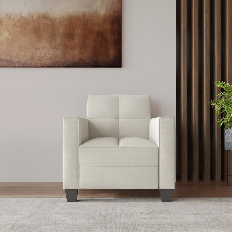 Chaise rembourrée en velours Olivia, Beige