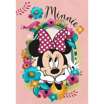 Drapeau de la couronne de fleurs Disney Minnie, 28 po x 40 po, produit sous licence officielle Disney, vendu séparément