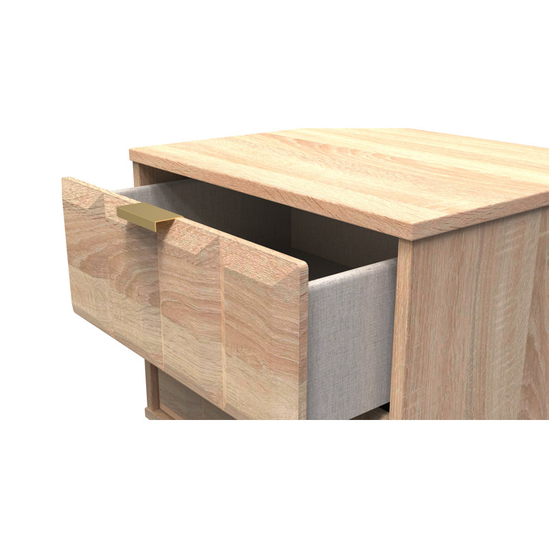 Baudi 45 cm W Bedside Table, Brown