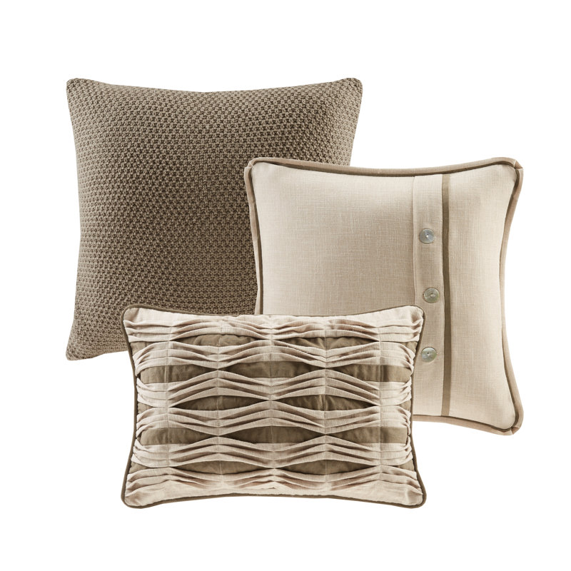 Ensemble d'édredon réversible moderne et contemporain en microfibre beige / taupe Chateau
