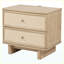 Table de chevet à 2 tiroirs en chêne beige