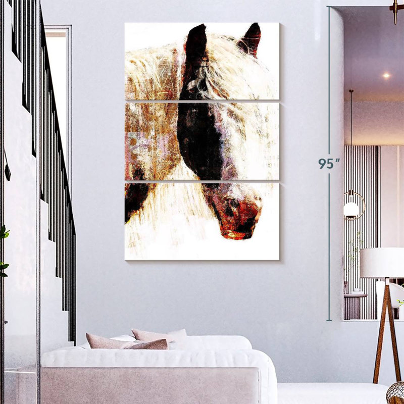 Brampt Painted Horse Head, 74" H x 48" W