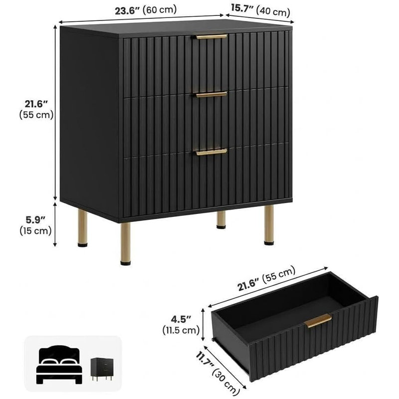 39 cm W Chest of 3 Drawers